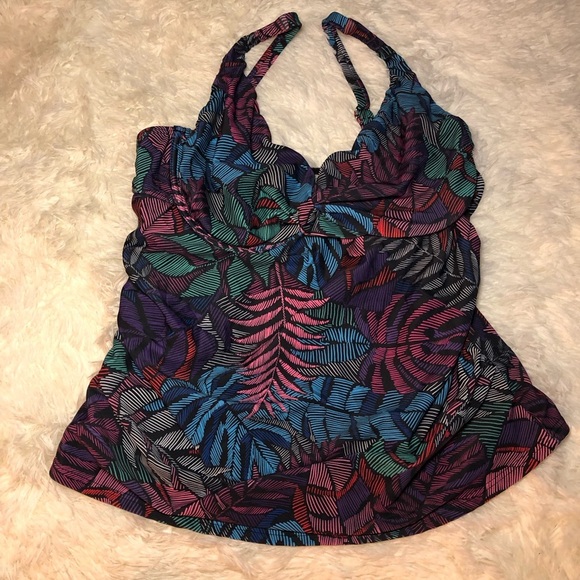 VENUS Pink Purple and Blue Tropical Tankini size 12 NWOT - Picture 1 of 10